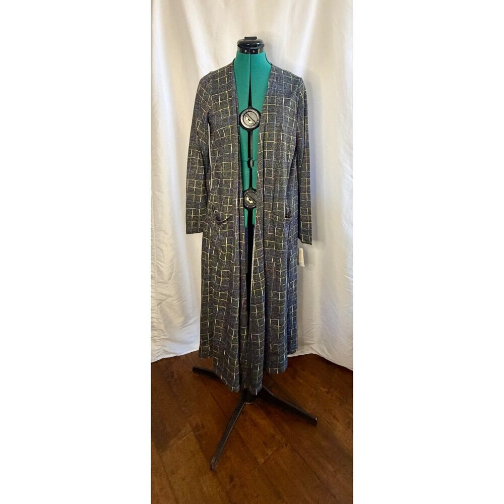 NWT Lularoe Sarah dark grey longline open-front duster cardigan